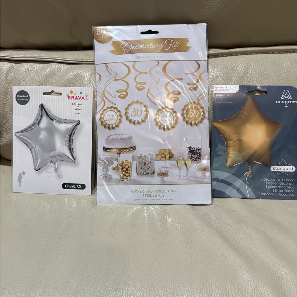 Silver and Gold Party Decoration Kit
